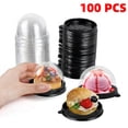 thumbnail image 1 of 100 Pcs Mini Cupcake Containers With Clear Lid, Individual Cupcake Desserts Desk Pets Containers Small Muffin Pod, 1 of 8