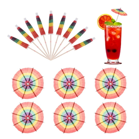 100 Pcs Mini Drink Umbrellas Cocktail,3.9 Inch Cocktail Picks Toothpick