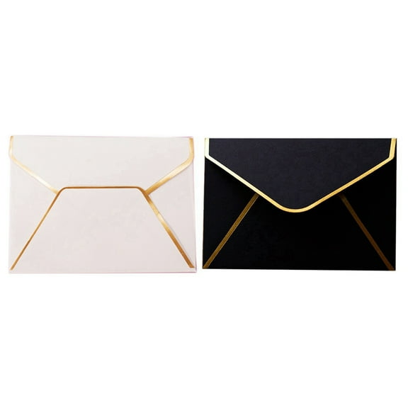100 Pcs Mini Envelopes Gift Card Envelopes for Gift Cards Wedding Envelopes or Place Card, 50 Pcs White & 50Pcs Black