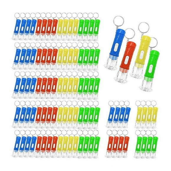 100 Pcs Mini Flashlight Keychain Bulk Led Small Flashlights for Kids Adults Hiking Camping Stuffers Home
