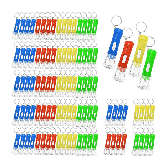 100 Pcs Mini Flashlight Keychain Bulk Led Small Flashlights for Kids Adults Hiking Camping Stuffers Home