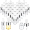 thumbnail image 1 of 100 Pcs Mini Glass Oil Dropper Bottle Bulk, 2 ml Sliver Clear Essential Small Empty Bottles Sample Containers Perfume Liquid Vials with Cap for Traveling, 1 of 14
