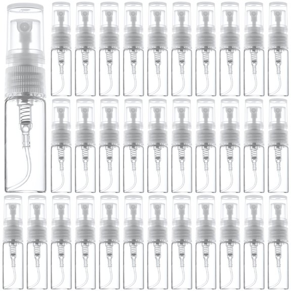 100 Pcs Mini Glass Spray Bottles, 3ml Transparent Perfume Sample Bottles with Leak-Proof Design, Travel Size Spray Bottles for Fragrance, Essential Oils, Facial Mist, and More
