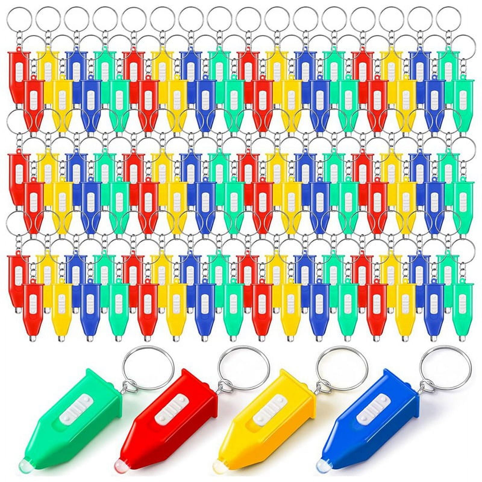 100 Pcs Mini Keychain Flashlight LED Flashlight Keychain for Emergency Hiking Camping Favors Outdoor Equipment