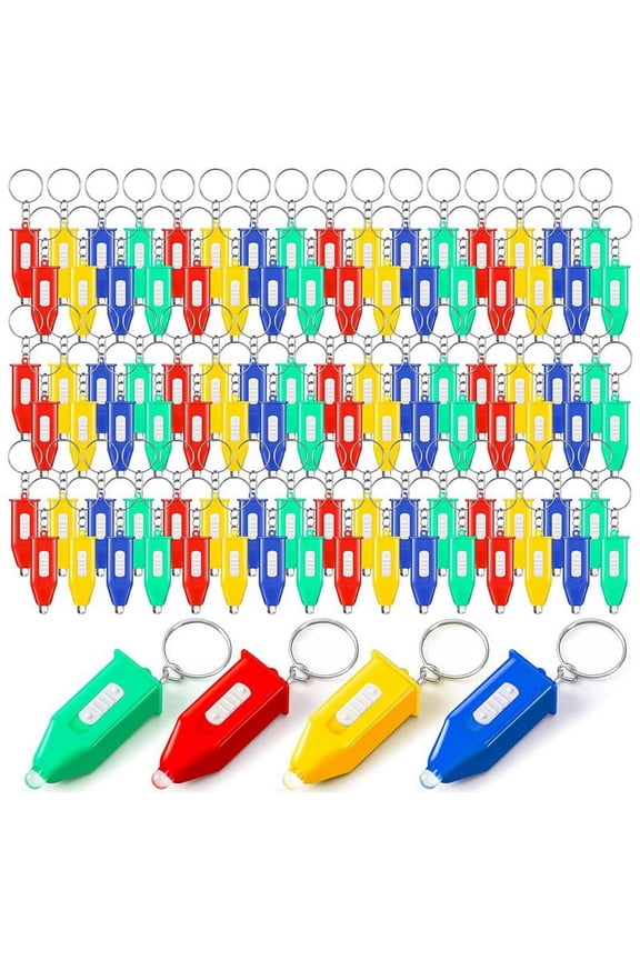 100 Pcs Mini Keychain Flashlight LED Flashlight Keychain for Emergency Hiking Camping Favors Outdoor Equipment
