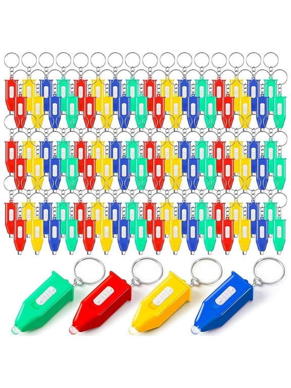 100 Pcs Mini Keychain Flashlight LED Flashlight Keychain for Emergency Hiking Camping Favors Outdoor Equipment