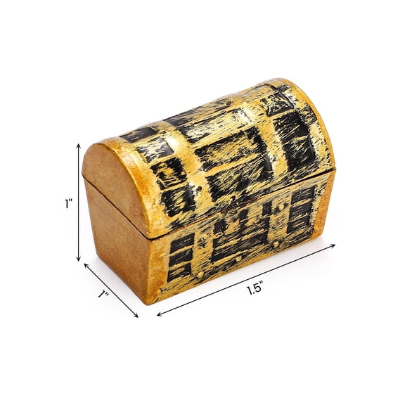 100 Pcs Mini Pirate Treasure Chest Gold Plastic Storage Box 1.5''L x 1''W x 1''H