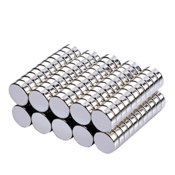 100 Pcs Mini Rare Earth Magnets - Strong, 6x2mm, for Whiteboards etc., Versatile