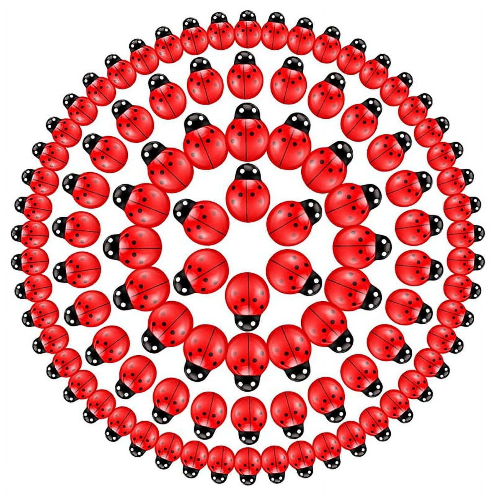 100 Pcs Mini Resin Insect, Tiny Resin Ladybugs Decor Plastic Ladybugs ...