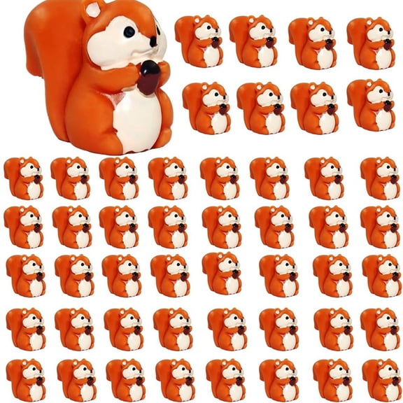 100 Pcs Mini Resin Squirrel Figurine Small Squirrel Miniatures Bulk Adorable Garden Accessories for Micro Landscape Moss