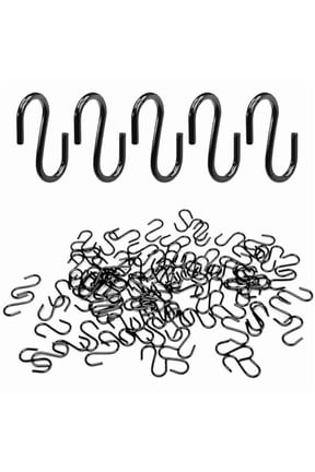 100 Pcs Mini S Hooks for Hanging, 1/2 Inch S Shaped Hooks, Ornament Hooks, S Hangers Hooks, S Hanging Hooks, Wire Hooks, Metal S Hooks for Crafts, Jewelry Keychain Necklaces, Black