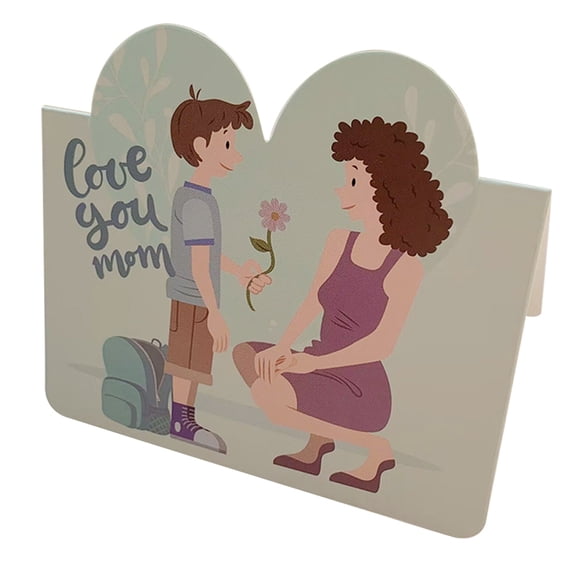 100 Pcs Mother's Day Greeting Cards Set, Foldable Heart-Shaped Cards Note Card for Mother's Day Party