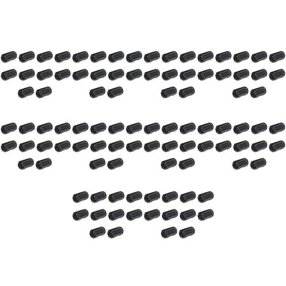100 Pcs Movable 7mm Inner Diameter Black Ferrite Core Ring Cable Clip