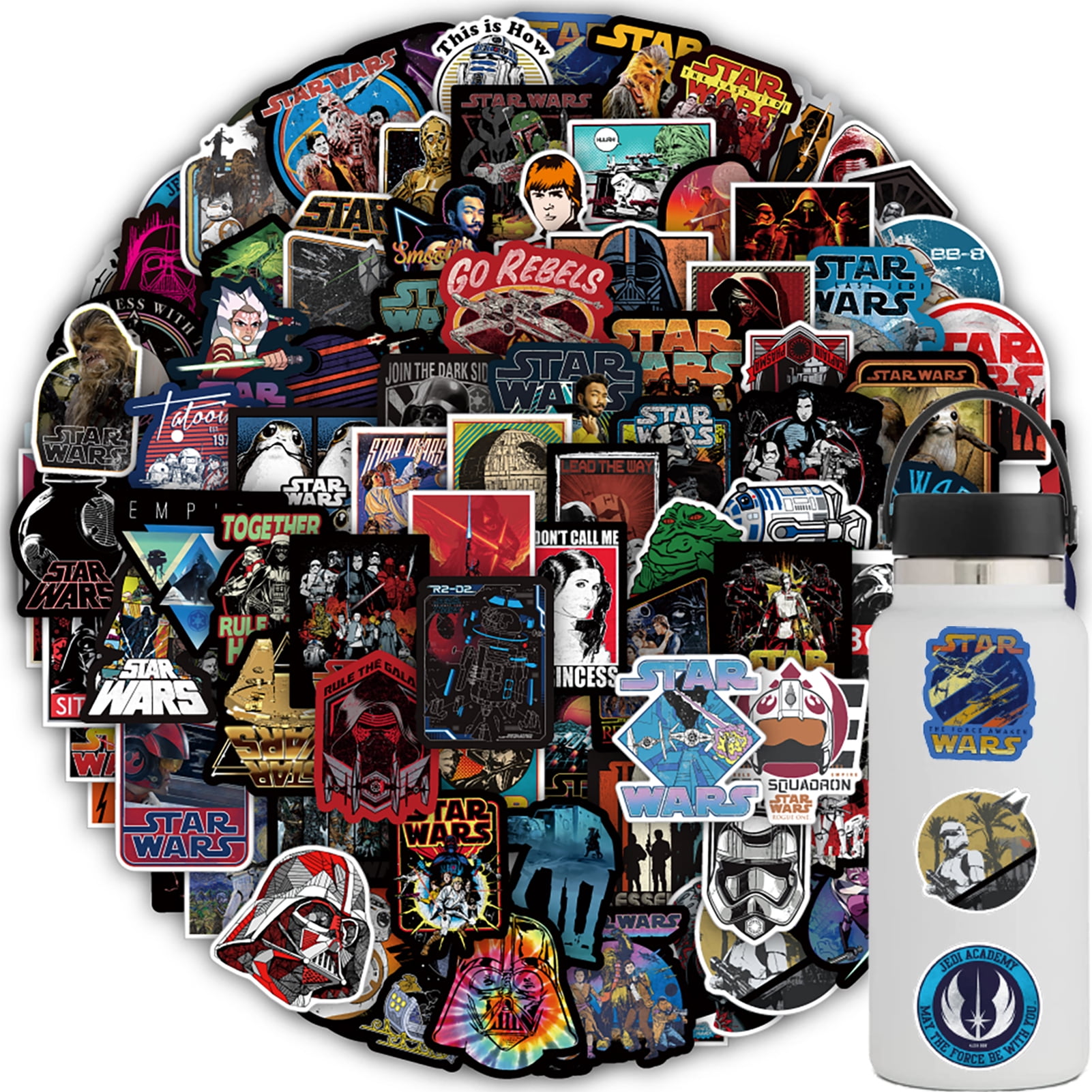 100 Pcs Movie Stickers for Star War to Teens Boys Girls, Stickers for ...