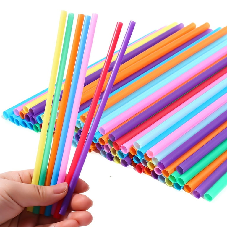100 Pcs Multi Colors Jumbo Smoothie Straws Boba Straws,Plastic Milkshake  Straws Disposable Wide-mouthed Large Individually Wrapped Straws(0.43 Wide  X