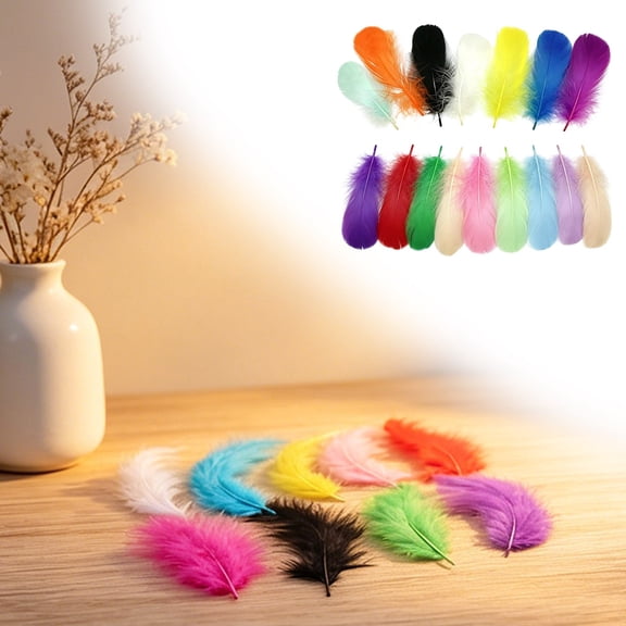 100 Pcs Multicolor Natural Craft Feathers Bulk,Assorted Bright Color Goose Plume Feathers for DIY Craft,Wedding Party Decor,Dreamcatcher Making & Handmade Art Projects