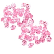 100 Pcs Multicolored Acrylic Fake Gems Crushed Ice Rocks Pirate Treasure Jewels Vase Fillers Table Scatter Sensory Bin Filler Photo Props Pirate Party Favors, 0.35x0.23 Inch, Pink