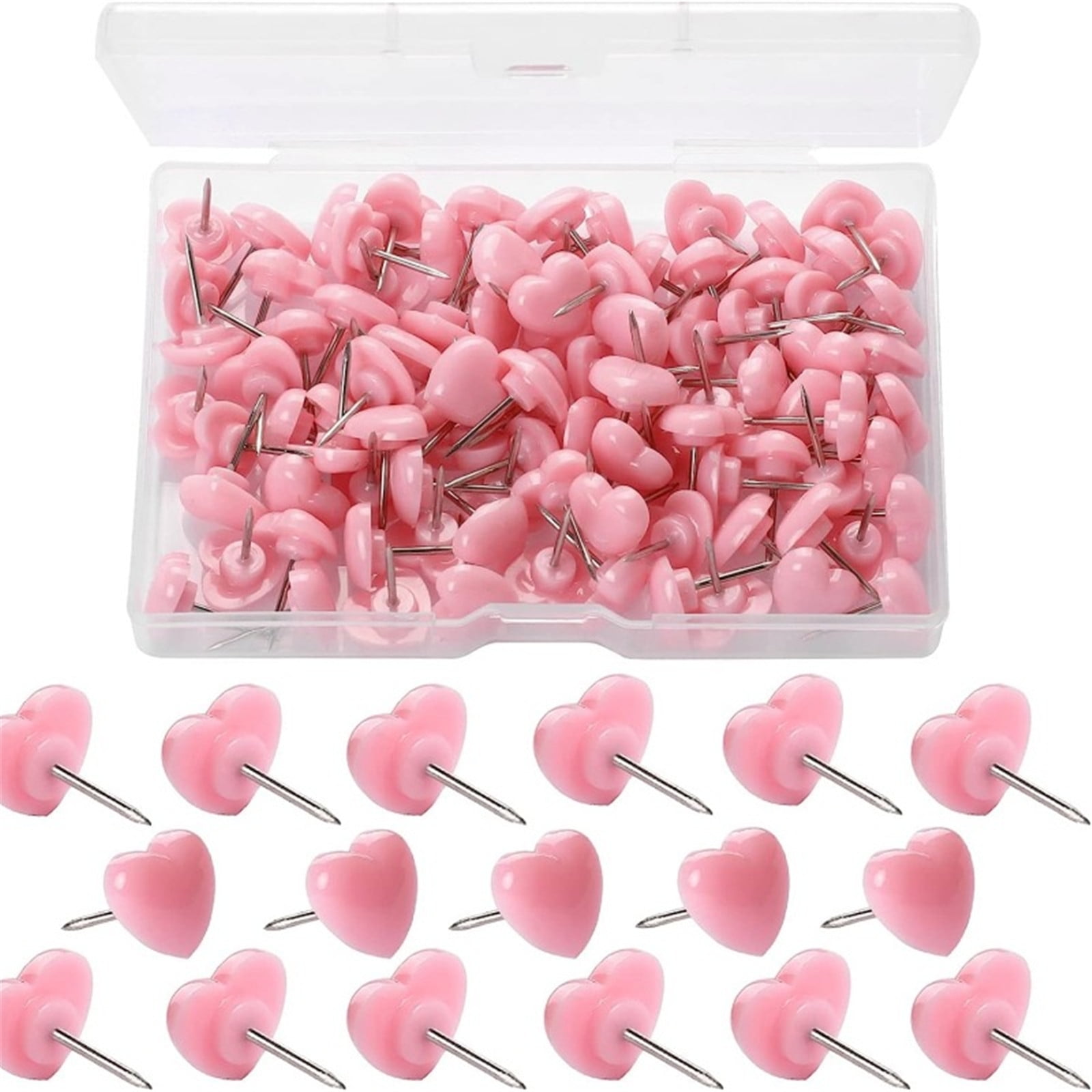 100 Pcs Multifunctional Heart Push Pins Map Heart Push Pins Map Tacks ...