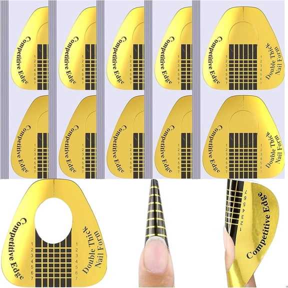 100 Pcs Nail Forms Sticker for Gel Builder, Nail Extension Form for Acrylic, UV Gel, Polygel for Nail Art