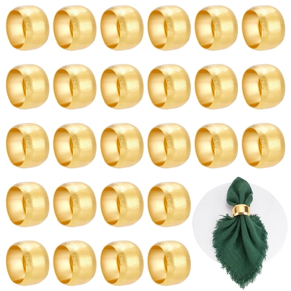 100 Pcs Napkin Rings Round Napkin Holder Rings for Cloth Table Decorations,Gold Decorative Dining Table Setting for for Valentine's Day Wedding Anniversary Birthday Dinners Party