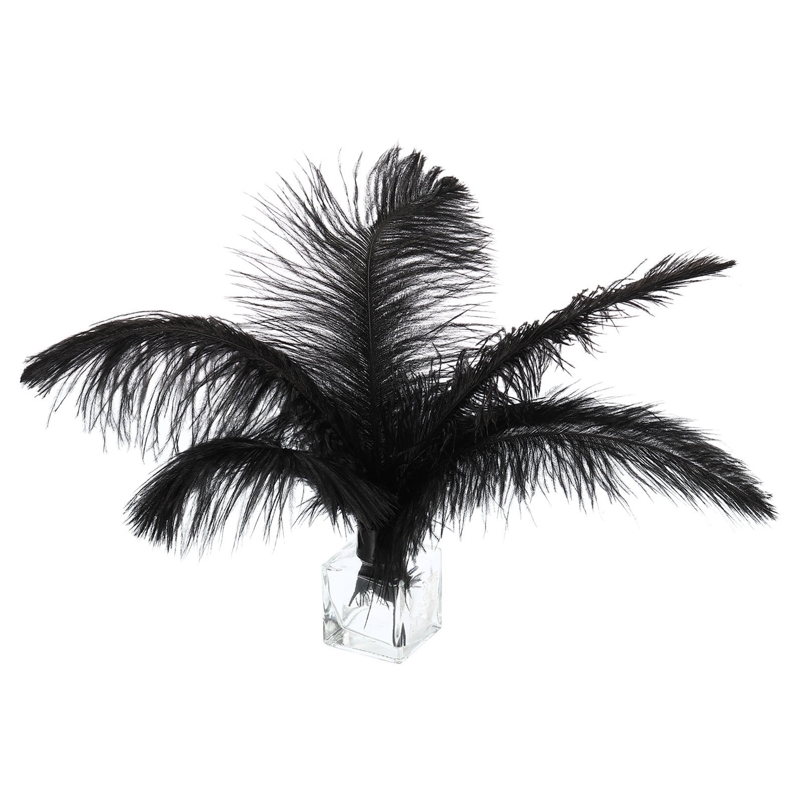 Uxcell 100 Pcs Natural Ostrich Feathers Bulk 8-10 Inch Large Ostrich Feathers for Crafts Home Decoration Black