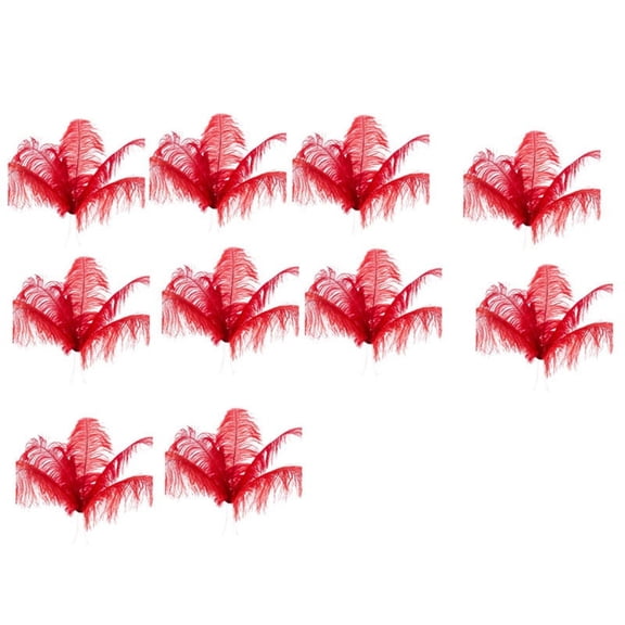 100 Pcs Natural Ostrich Feathers Wedding Decoration Red 20-25cm