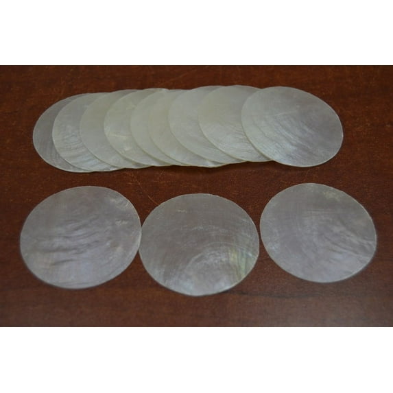 100 Pcs Natural Round Capiz Sea Shell Blank Disks 1 3/4"
