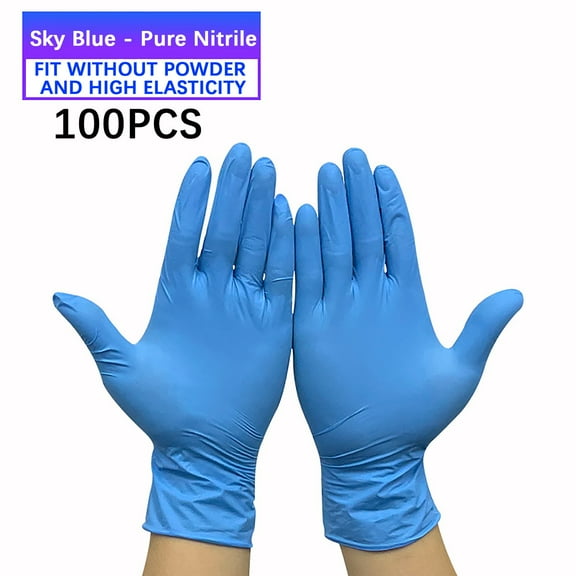 100 Pcs Nitrile Dishwashing Gloves, Household Food Grade Labor Protection Thickened Disposable Nitrile Gloves Non-Sterile LatexFree Disposable Gloves