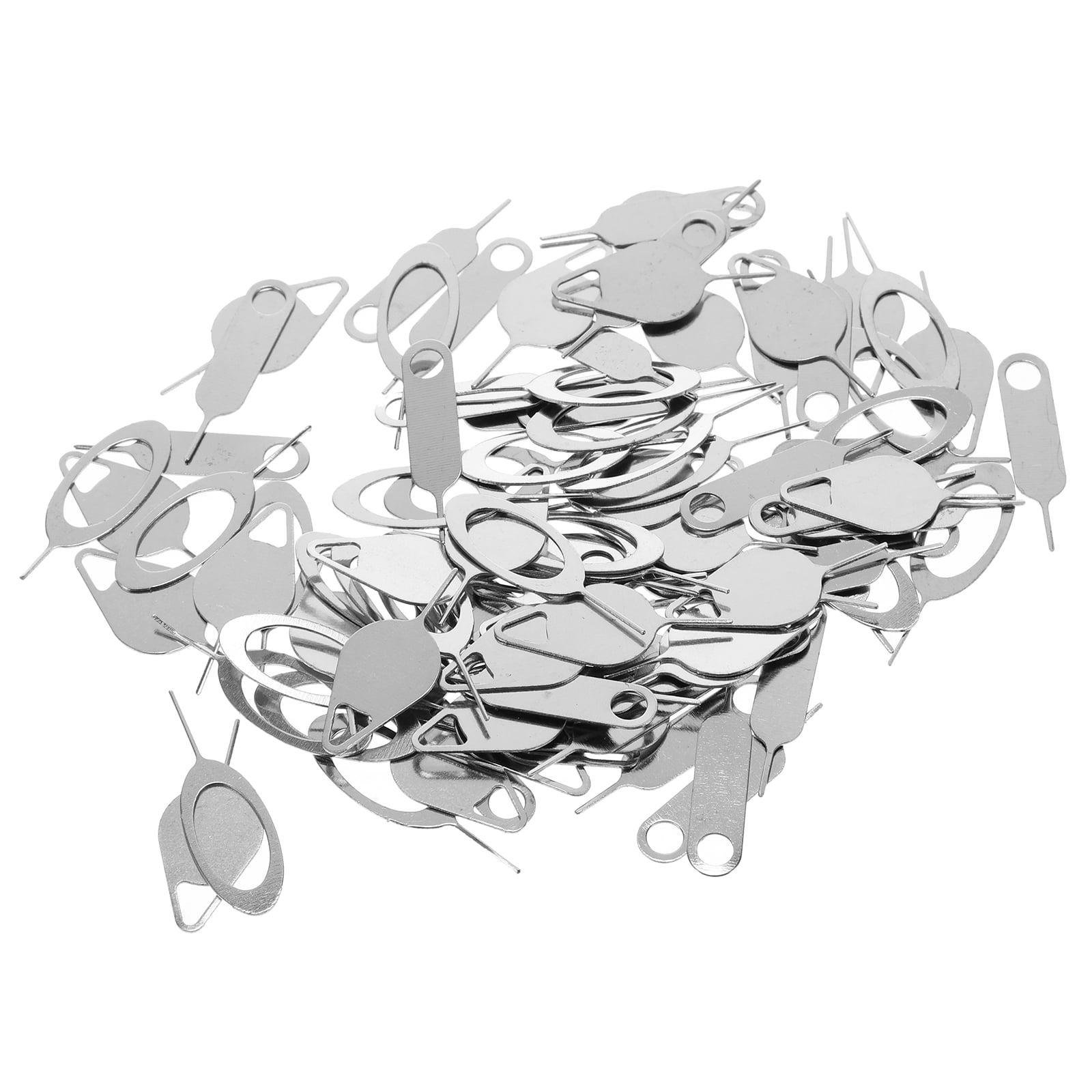 Stainless Steel SIM Card Ejector Tools for Smart Devices with High Toughness 100 Pcs Silver