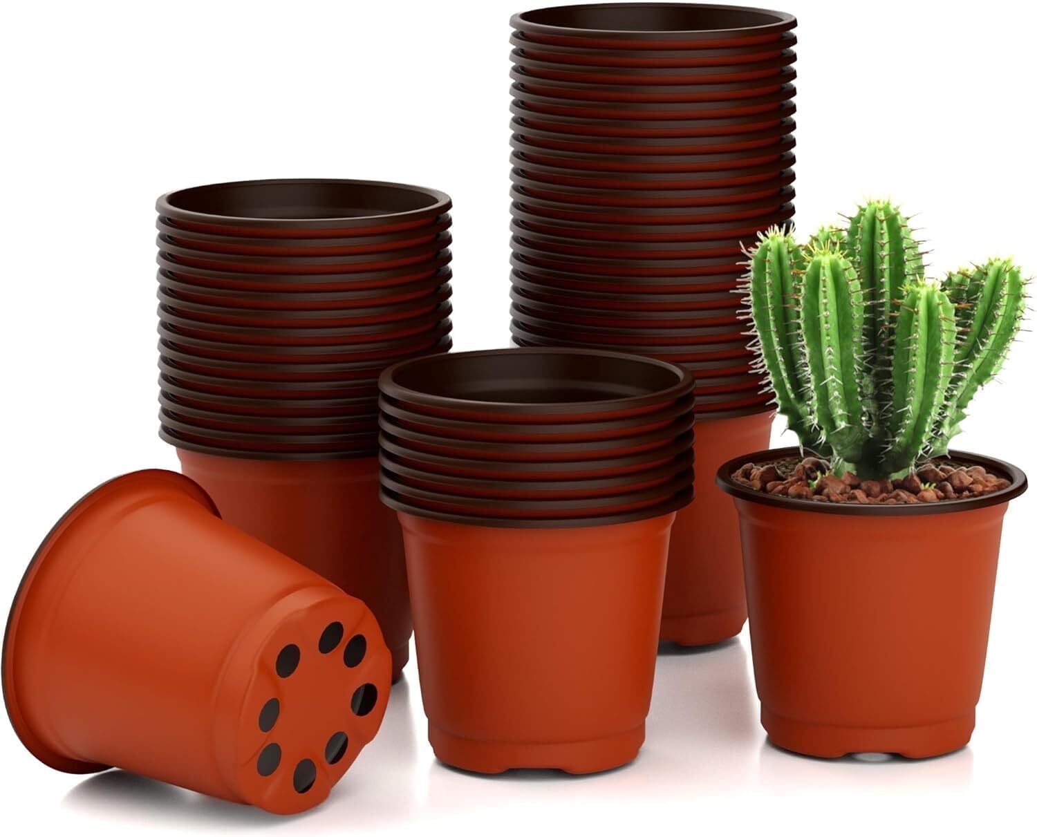 100 Pcs Nursery Pots for Plants,4 Inch Plant Pot for Planting Plastic ...