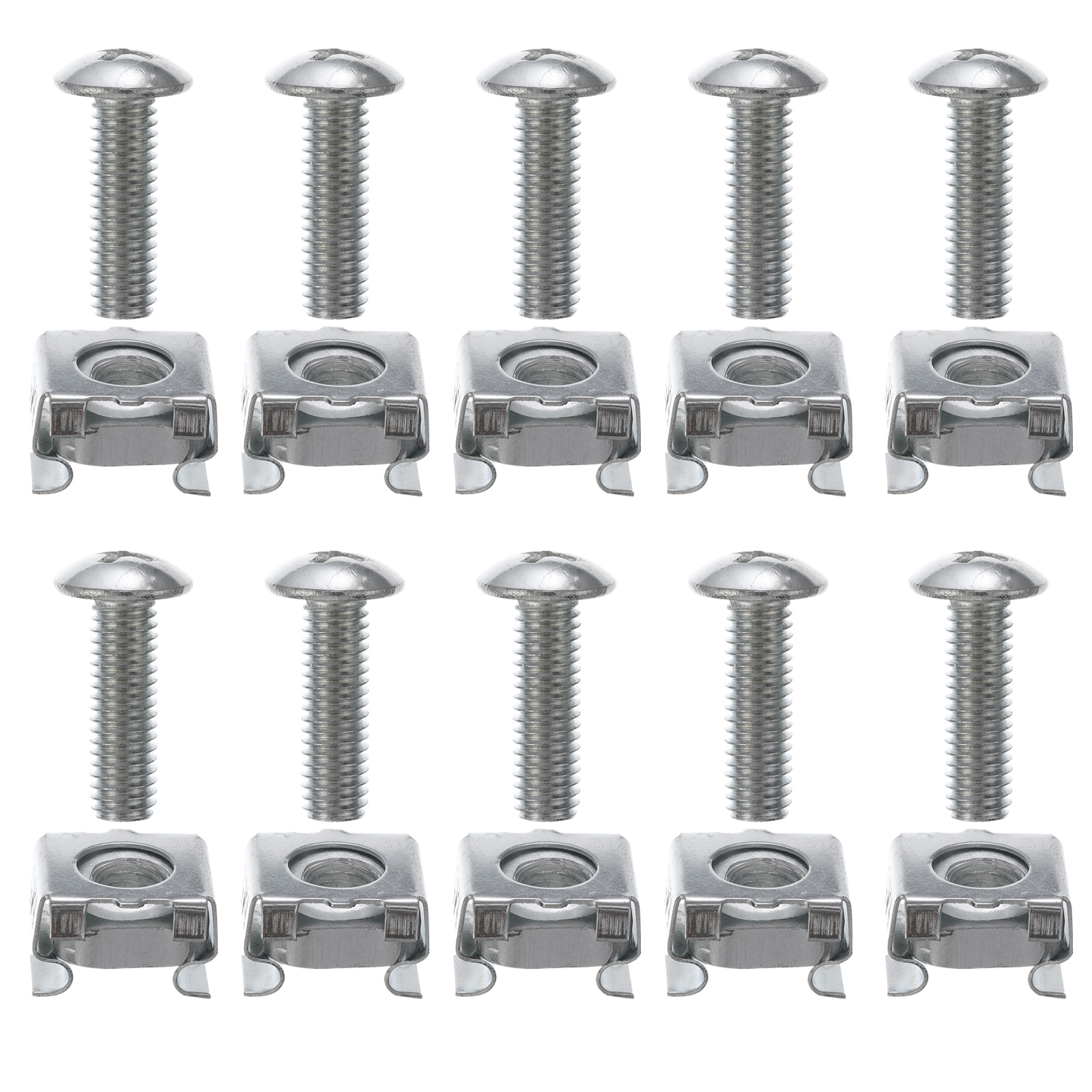 100 Pcs Nut Screws Rack Mount Server Clip Nuts Servers