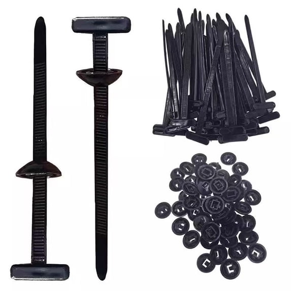 100 Pcs Nylon Universal Cable Tie Buckle - New T Multifunctional Nylon Zip Ties With Pin & Button Design Plastic Cable Fixion Tools Fasteners UV Resistant Zipties for Cars Daily Repair Bumper Clips