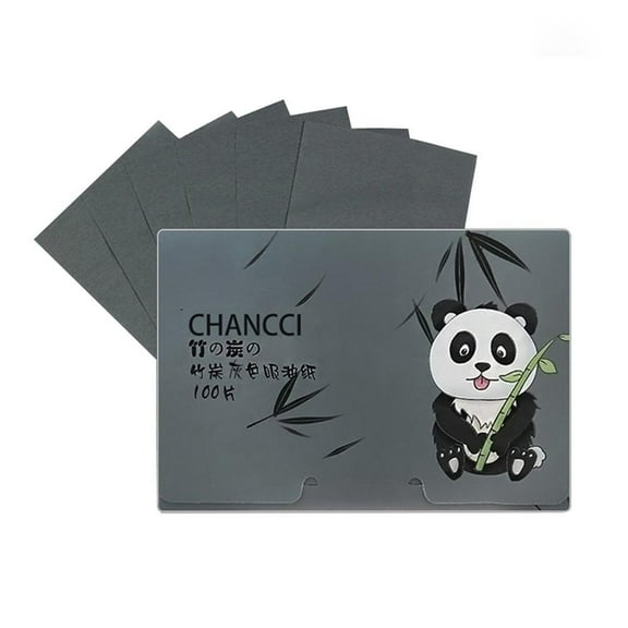 100 Pcs Oil-absorbing Paper Bamboo Charcoal Essence Face New V8 V0A2
