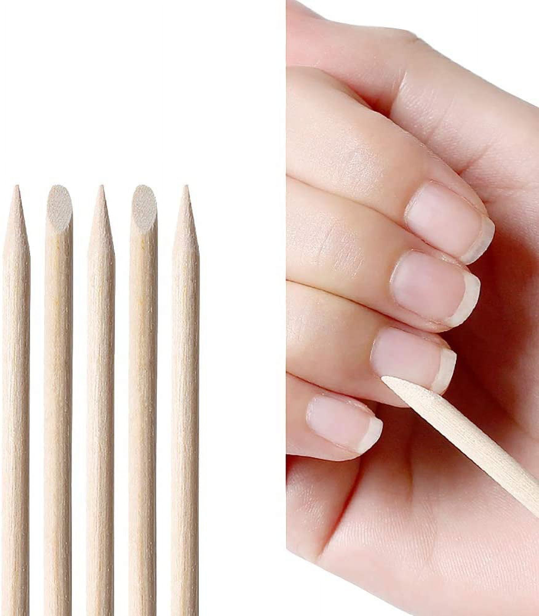 100 Pcs Orange Wooden Sticks Nail Art Cuticle Pusher Remover Manicure Pedicure Tool Walmart
