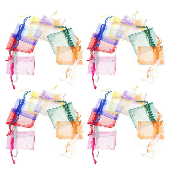 100 Pcs Organza Bag Clear for Concerts Jewelry Bags Mini Drawstring Gift Goody Candy Bride