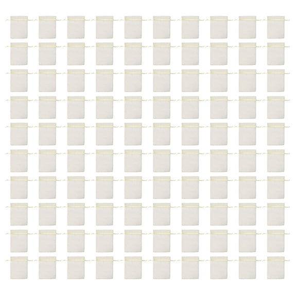 100 Pcs Organza Bags,Colored Mesh Organza Gift Bags with Drawstring,Small Mesh Drawstring Bags,Mesh Small Jewelry Storage Bags,Jewelry Pouches for Weddings, Parties, and Festivals,(Beige,3.9x5.9 in)