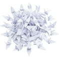 thumbnail image 1 of 100 Pcs Origami Paper Cranes, Handmade Folded Origami Paper Crane String Garland for Wedding Party Backdrop Home Decoration, White, 1 of 6