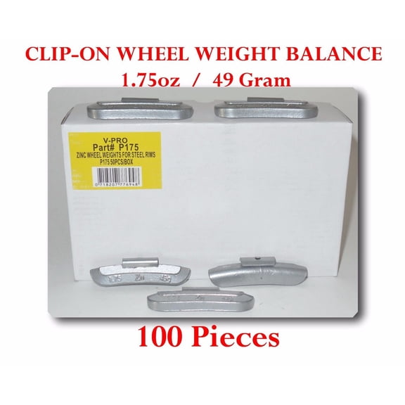 100 Pcs P Style Clip-on Wheel Weight Balance 1.75oz 49 gram P175 Led Free