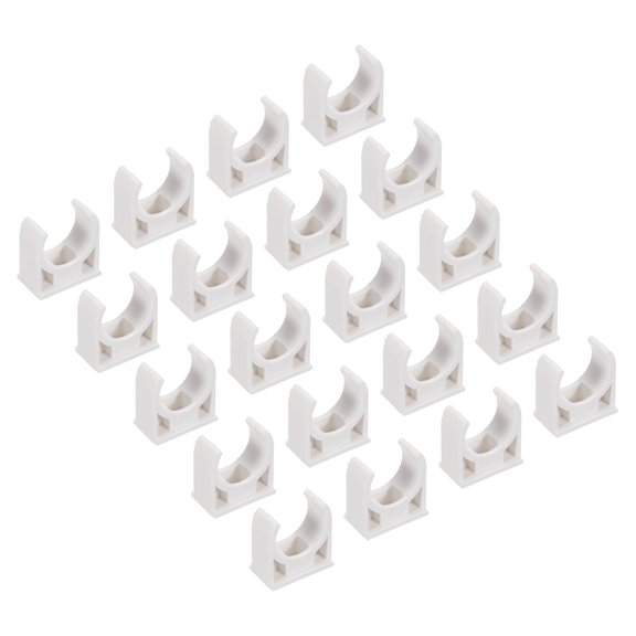 100Pcs U-type Tube Pipe Fitting Clamps Clips Connectors Inner 16mm White Snap Connection for Hose Electrical Conduit Home Furnishing