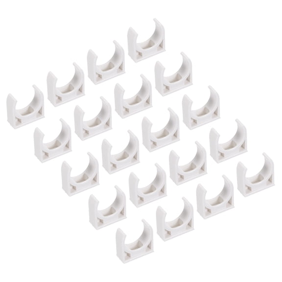 100Pcs U-type Tube Pipe Fitting Clamps Clips Connectors Inner 20mm White Snap Connection for Hose Electrical Conduit Home Furnishing