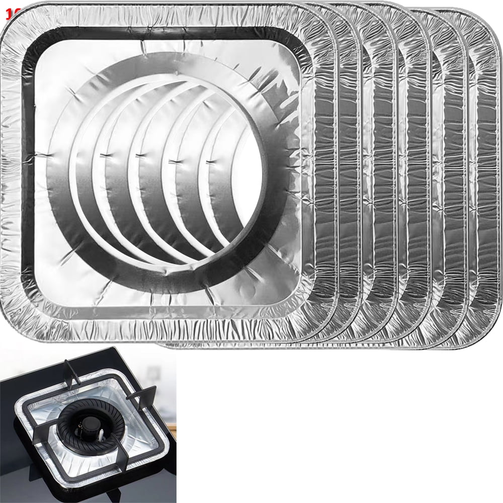 100 Pcs Packed Disposable Gas Burner Liner Square, Aluminum Foil Square