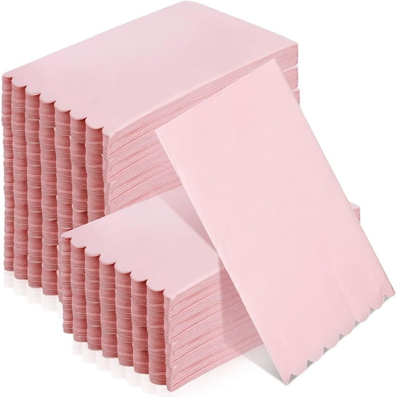 100 Pcs Paper Disposable Napkins 2 Ply Dinner Guest Cocktail Napkins Hand Towels for Wedding Spring Birthday Party Bridal Anniversary Reception, 13 x 16 Inches (Pink)