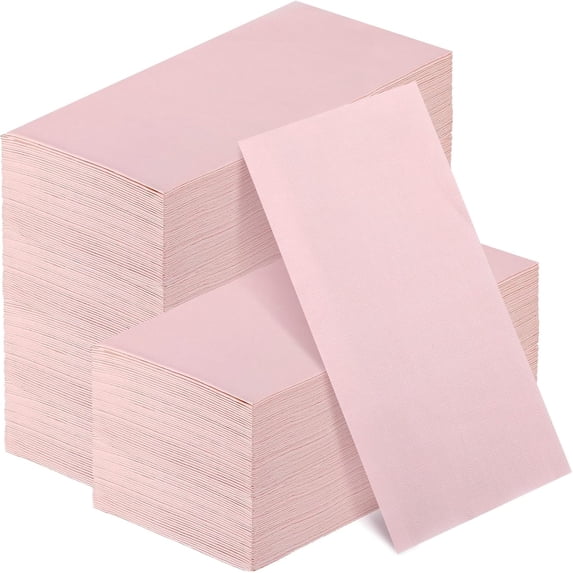 100 Pcs Paper Disposable Napkins 2 Ply Dinner Guest Cocktail Napkins Hand Towels for Wedding Spring Birthday Party Bridal Anniversary Reception, 13 x 16 Inches (Light Pink)