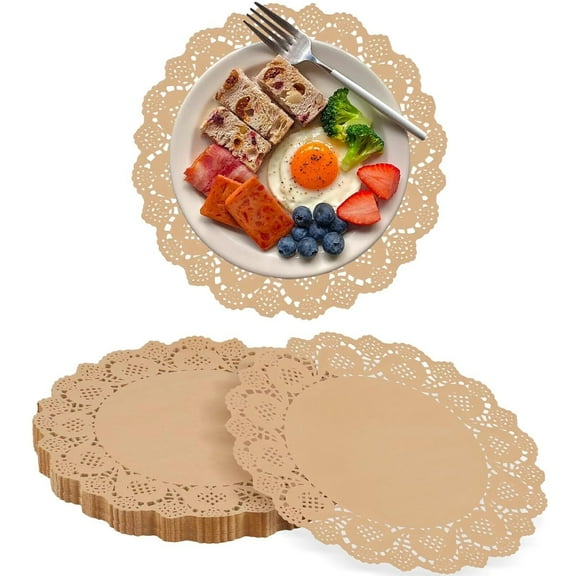 100 Pcs Paper Doilies for Table, Round Paper Placemats Disposable for Tableware Decor, 13.5 Inches Lace Place Mats for Birthday Wedding Banquet