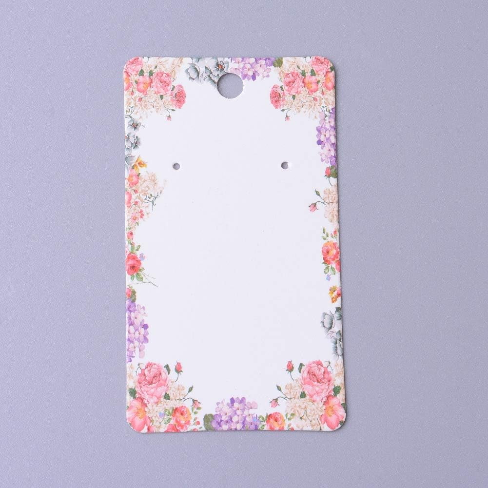 100 Pcs Paper Jewelry Display Cards - Brown Rectangle Cardboard Earring ...