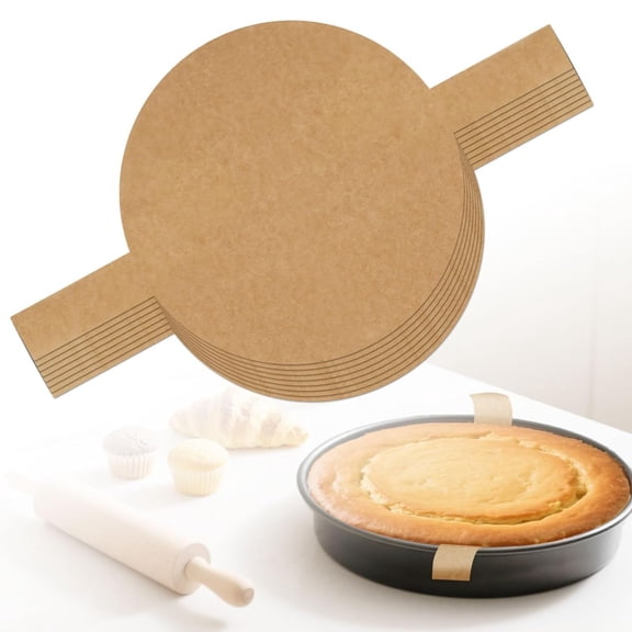 100 Pcs Parchment Liners 8 inch Circle Parchment Paper Nonstick Round Cheesecake Liners with Lift Tabs for Baking Pans Microwave Oven Use,Brown,Topboutique