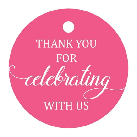 100 Pcs Personalized Round Paper Tags - Thank You For Celebrating With Us Wedding Favor Gift Hang Tags Circle