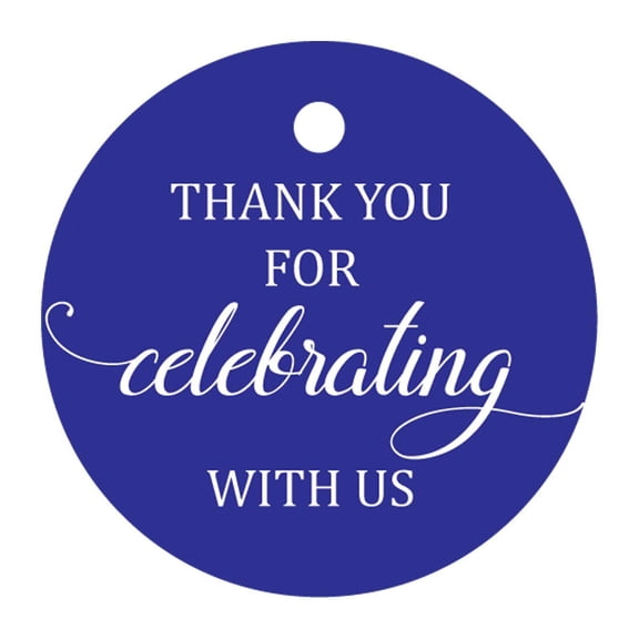 100 Pcs Personalized Round Paper Tags - Thank You For Celebrating With Us Wedding Favor Gift Hang Tags Circle