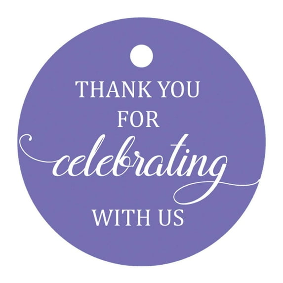 100 Pcs Personalized Round Paper Tags - Thank You For Celebrating With Us Wedding Favor Gift Hang Tags Circle