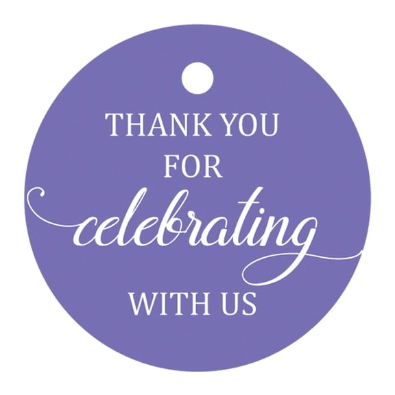 100 Pcs Personalized Round Paper Tags - Thank You For Celebrating With Us Wedding Favor Gift Hang Tags Circle